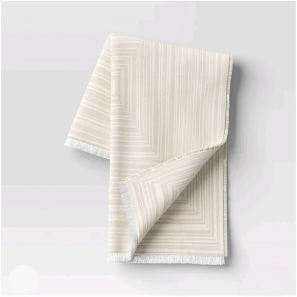 Threshold Bedding Threshold Square Patterned Chenille Woven Throw Blanket Beige Poshmark